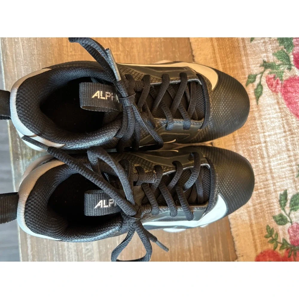 Nike Kids Alpha‎ Huarache 4 Keystone Baseball Cleats Black White FQ4016-001 1Y